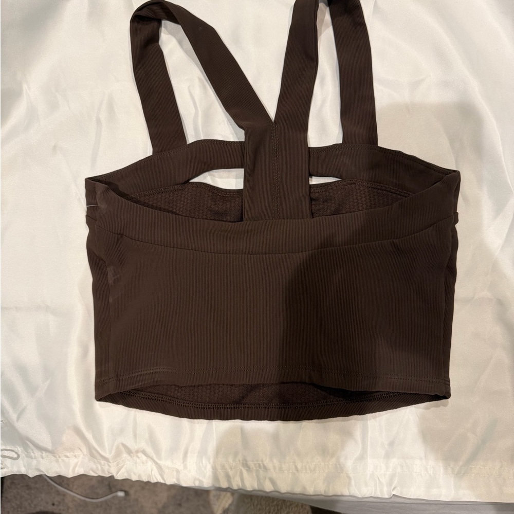 Sincerely Jules Brown Crop Top active NWOT - Picture 5 of 6